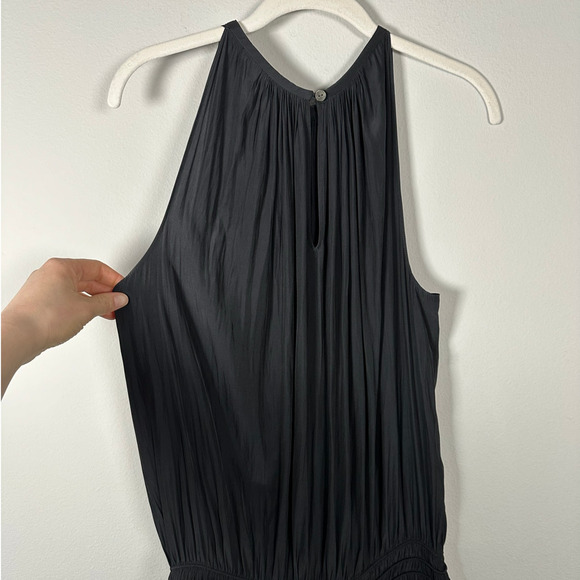 Ramy Brook Black Audrey Smocked Midi Dress Size Large - Picture 11 of 14